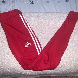 Red adidas tiro pants